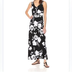 Calvin Klein Black and White Floral Maxi Dress